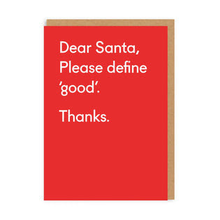 Κάρτα Dear Santa please define good