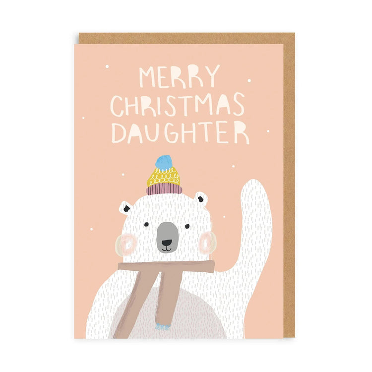 Χριστουγεννιάτικη Κάρτα Merry Christmas Daughter bear